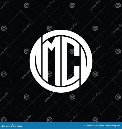 MC Logo Monogram Shield Inside Circle Shape Vector Images Design