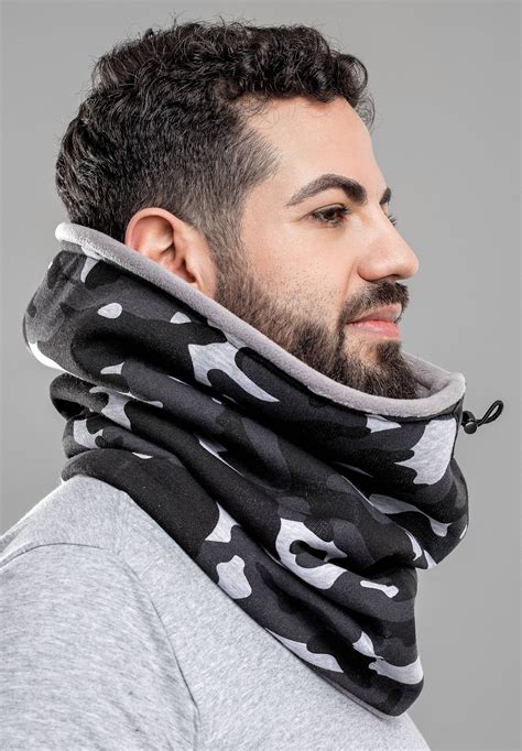 Mens Hooded Scarf ⎜streetwear Outfits Scarf Buff Neck Warmer Scarf Men