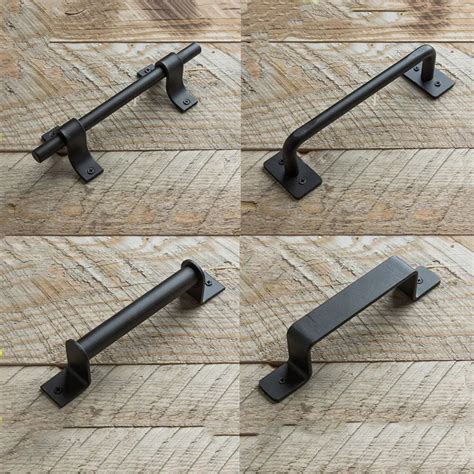 retro iron black Door Handles steel interior barn sliding wood door ...