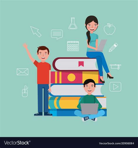 People Learning Education Related Royalty Free Vector Image