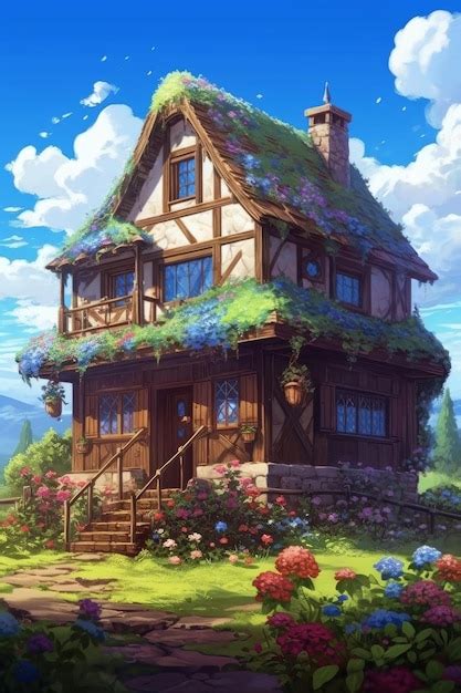 Premium Ai Image An Image Of An Anime House