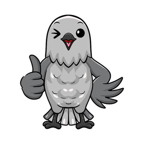 Premium Vector Cute Northern Mockingbird Cartoon Giving Thumb Up