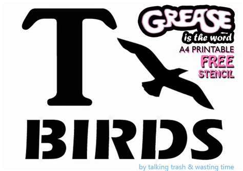 Free Printable T Bird Pink Ladies And Poodle Stencil Now Thats Peachy