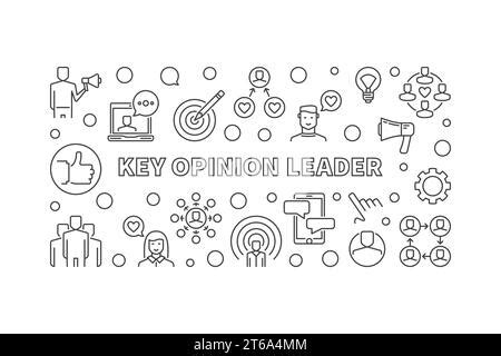 Key Opinion Leader Linear Horizontal Frame Vector Kol Concept Outline