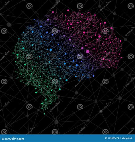 Abstract Human Brain Of Dots And Lines Polygonal Structure Stock Illustration Illustration Of