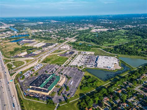 Hammond, Indiana Cabela’s on the left and Walmart on the right (Summer