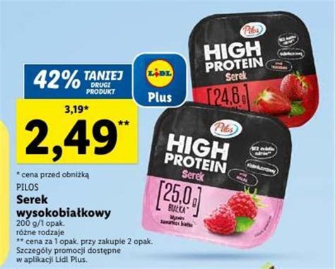 Promocja PILOS Serek wysokobiałkowy 200 g 1 opak różne rodzaje w Lidl