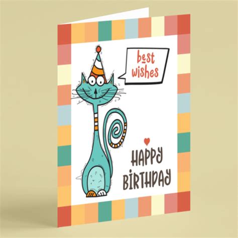 Happy Birthday With Happy Cat Birthday Card Beebooh