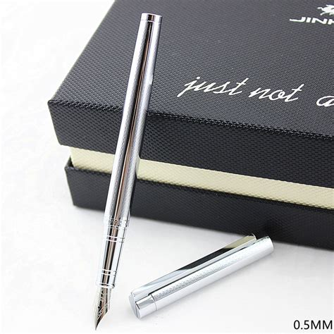 Jinhao 126 Fountain Pen Silver Grid Fine Nib SURPRISE BD