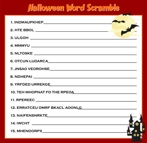 Halloween Word Scramble 15 Free Pdf Printables Printablee