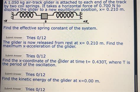 Solved A 1050 Kg Air Track Glider Is Attached To Each End