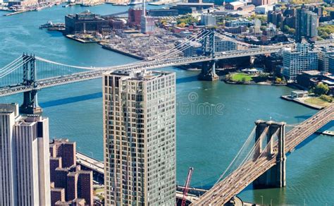 Aerial View of Brooklyn Bridge in New York City Editorial Photography ...