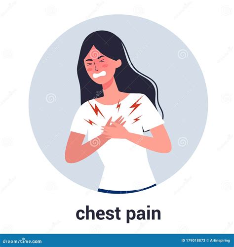 Woman Feel Chest Pain. Heart Attack or Symptoms of Heart Disease Stock Vector - Illustration of ...