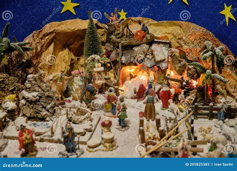 A Classic Italian Nativity Scene Stock Image - Image of holiday, christ: 205825383