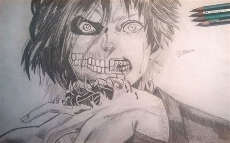 Dibujo De Anime Eren Jaeger Shingeki No Kyojin Ataque De Los Titanes