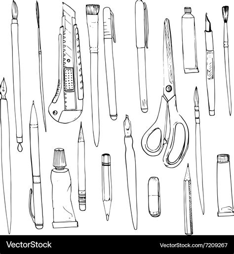 Stationery art materials Royalty Free Vector Image