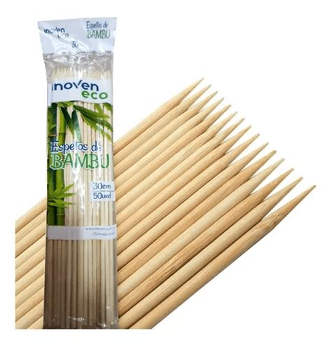 Espeto De Bambu Palito Churrasco 25cm Inoven 50un Mix Embalagem