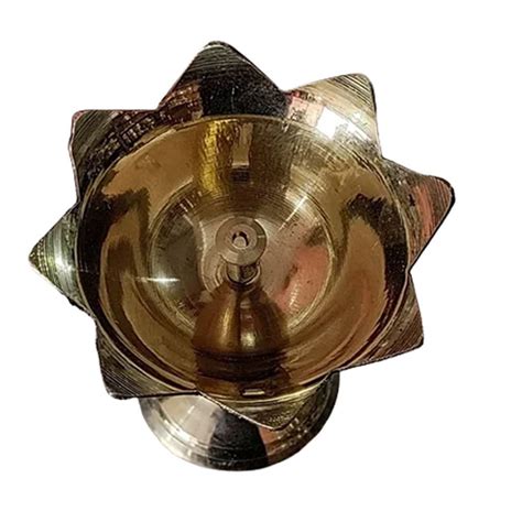 Round Pooja Brass Kamal Stand Diya For Puja Size 5 Inches At Rs 110