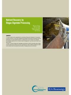 Nutrient Recovery By Biogas Digestate Processing Nutrient Recovery By