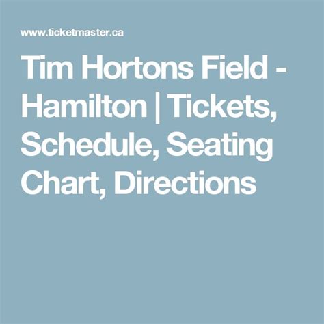 Tim Hortons Field Seating