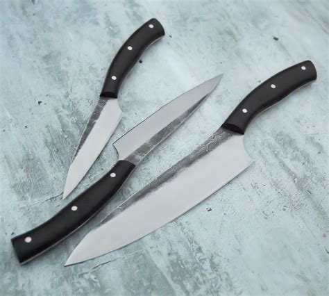 Набор Кухонных ножей из стали 95Х18 ручной работы рукоять - эбонит в ...