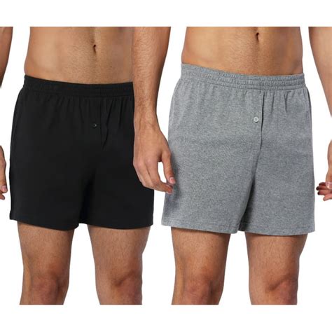 Cyz Collection Cyz Mens 2 Pack 100 Cotton Knit Boxer Shorts Lounge Shorts