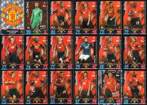 Match Attax 201819 1819 Manchester United Full 18 Card Team Set Man