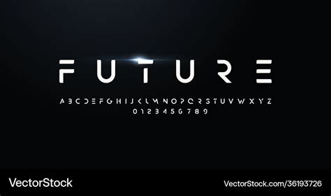 Future style font bold letters and numbers Vector Image