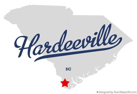 Map of Hardeeville, SC, South Carolina