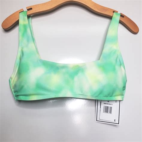 California Sunshine Swim Nwt California Sunshine Green Tie Dye Square Neck Bralette Bikini