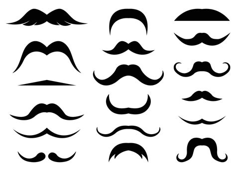 Black mustache collection vector illustration isolated on white ...