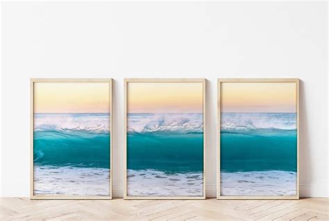 Printable Beach Coastal Wall Art Set Of 3 Coastal Prints Etsy