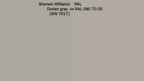 Sherwin Williams Dorian Gray Sw 7017 Vs Ral Ral 080 70 05 Side By