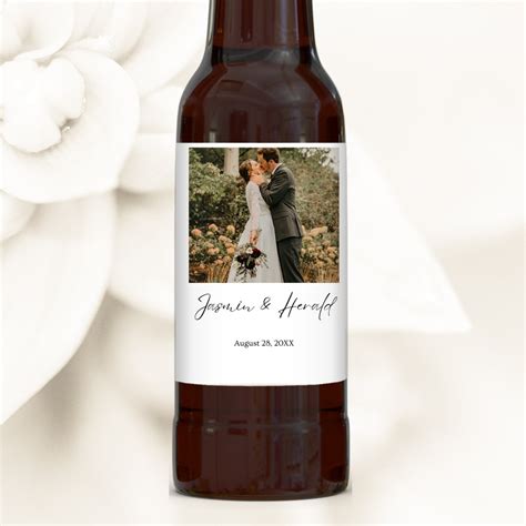 Set Of 6 Custom Beer Bottle Labels Wedding Photo Labels Wedding Favor Labels Waterproof