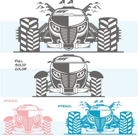 Best Stencil Muscle Car Hot Rod Car Illustrations, Royalty-Free Vector ...