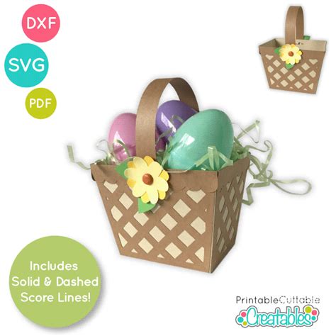 Easter Basket Treat Holder SVG Cut File Template