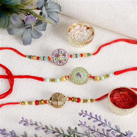 Send Premium Three Rakhi Set Online