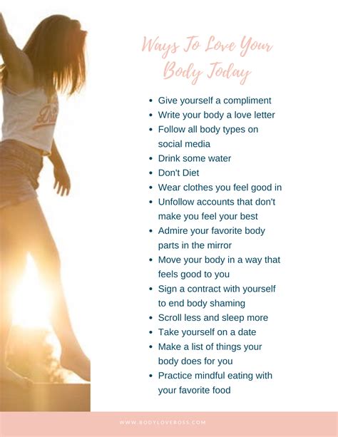 Ways To Love Your Body Today Body Image Quotes Positive Body Image