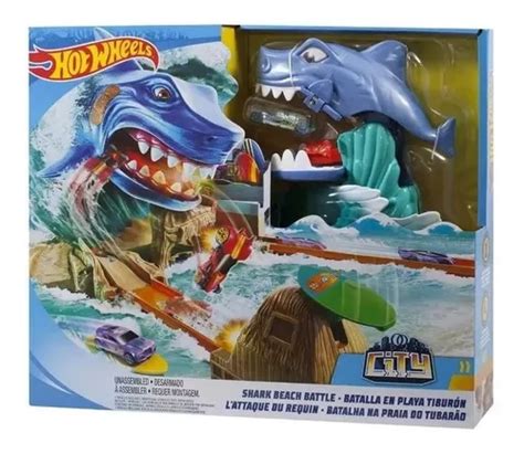 Pista Hot Wheels City Ataque Tubarão Batalha Na Praia Mattel Frete grátis
