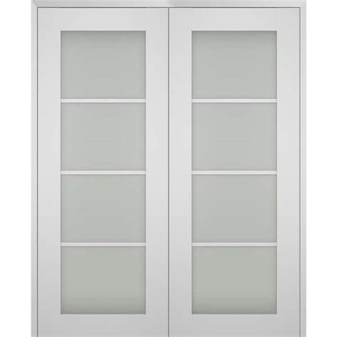 Belldinni Smart Pro 48 In X 80 In Both Active 4 Lite Frosted Glass Polar White Wood Composite