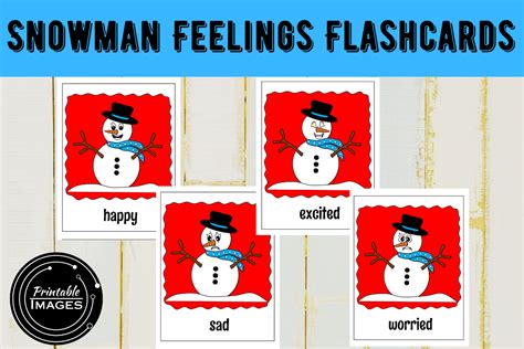 Snowman Feelings Flashcards Free Graphic By Printable Images · Creative