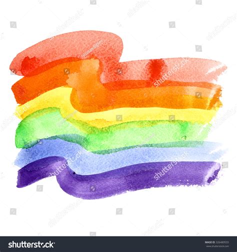 Watercolor Rainbow Gay Pride Flag Isolated Stock Illustration