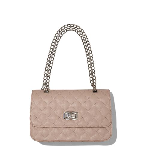 Express Quilted Chain Strap Shoulder Bag In Beige NUDE Lyst