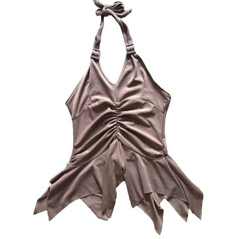 Stunning Vintage Nude Beige Halter Neck Fairy Style Depop