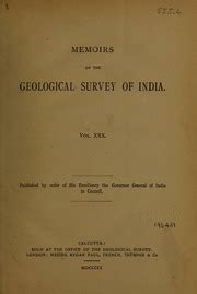 Memoirs Of The Geological Survey Of India Geological Survey Of India