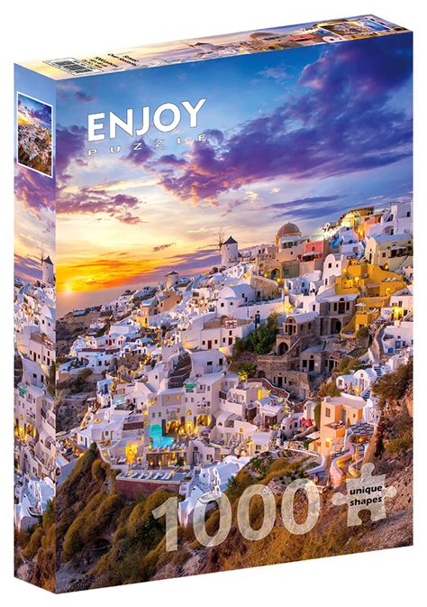 Puzzle Zachód słońca w Santorini Grecja 1000 el Enjoy Sklep