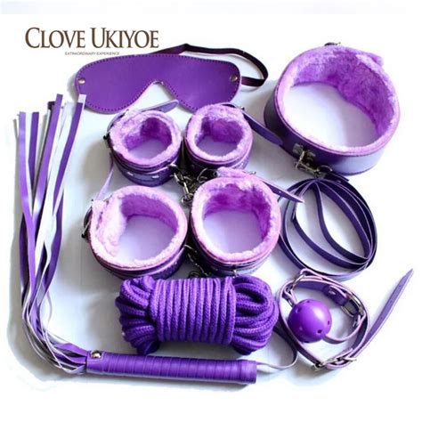 Pcs Sex Bondage Kit Sexy Product Set Hand Cuffs Footcuff Whip Rope