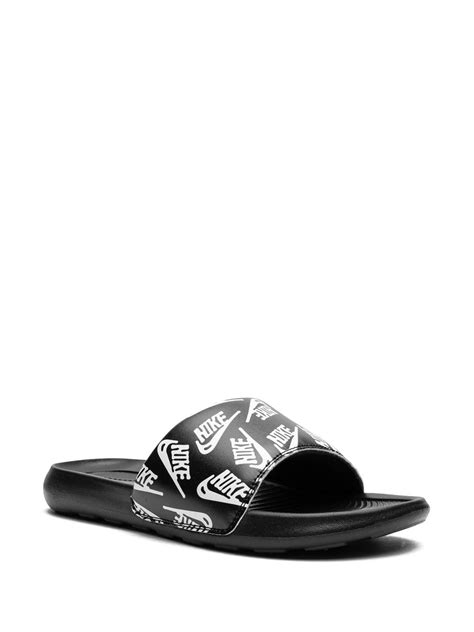 Nike Victori One Logo Print Slides Farfetch