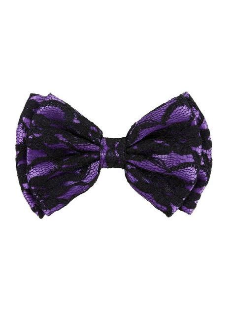 Blackheart Purple Black Lace Hair Bow Hot Topic