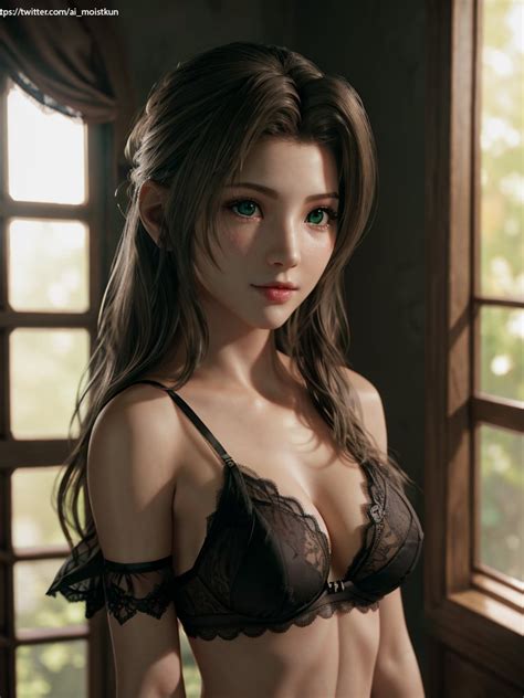 Rule 34 Aerith Gainsborough Ai Generated Brown Hair Cleavage Final Fantasy Final Fantasy Vii